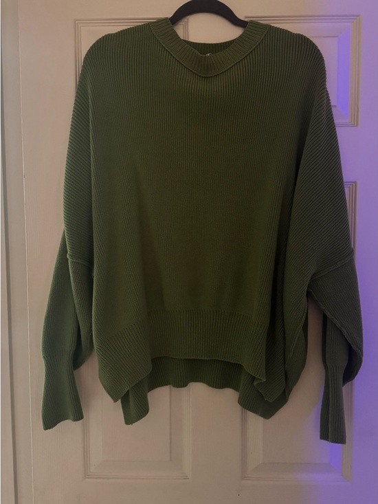 Free People Sweaters - Free People Relaxed Olive Green Women's Ribbed Sweater